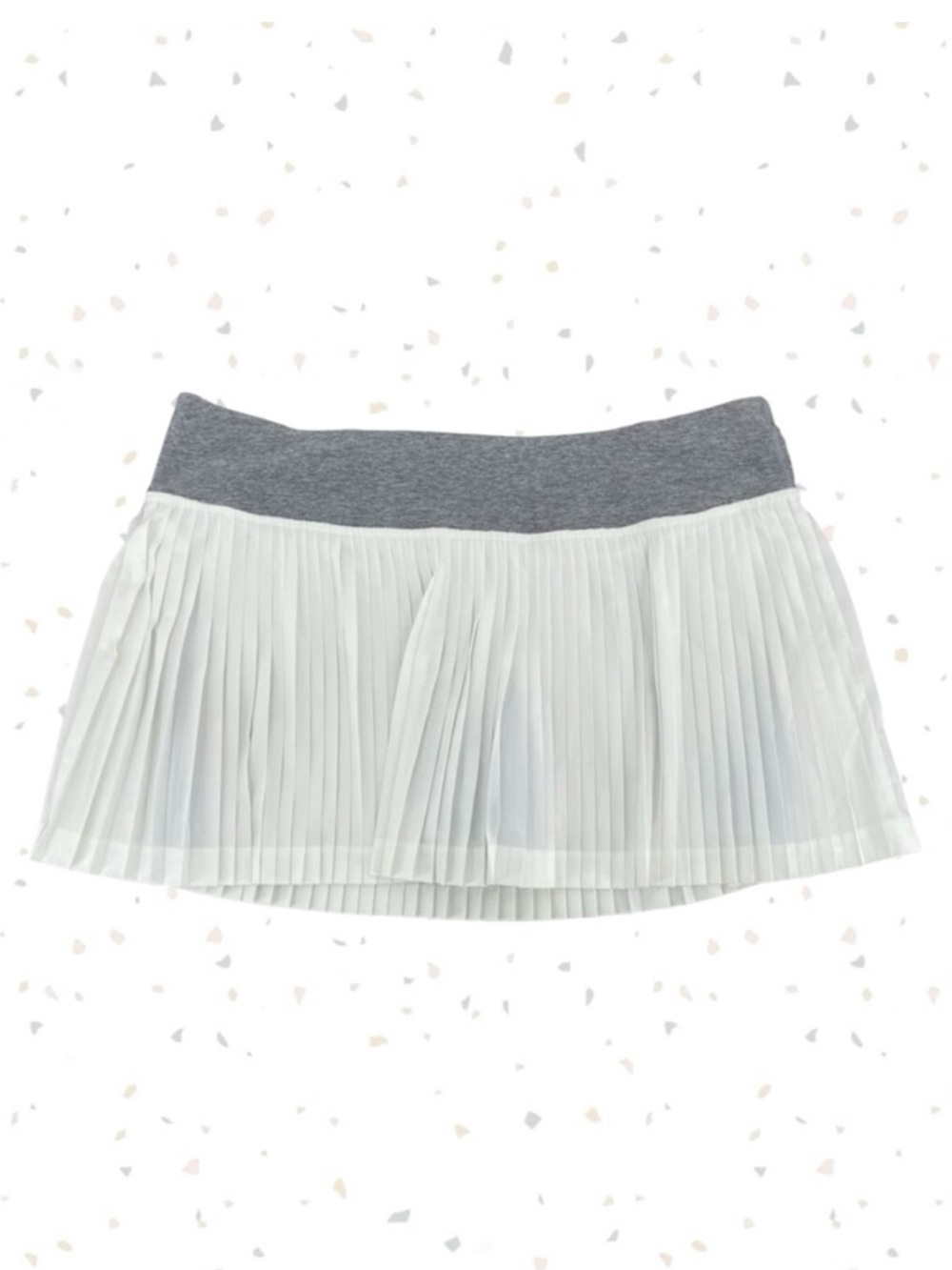 Lululemon Pleat to Street II White Gray Running Tennis Skirt Pleated Twirly 10
